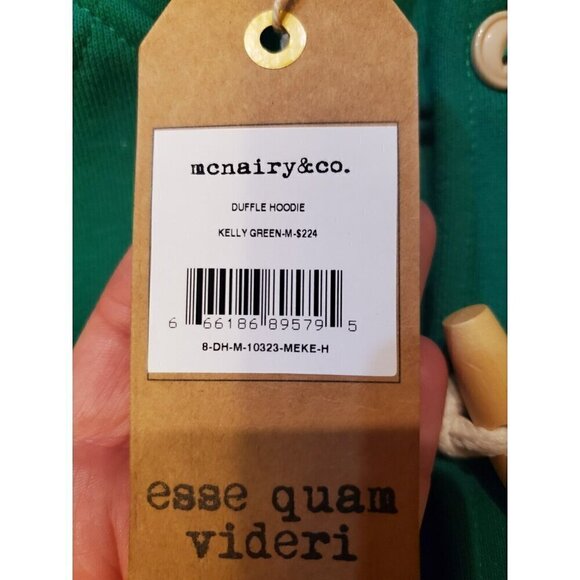 Mcnairy & Co Duffel Hoodie Mens M Kelly Green Zippered Pockets NWT MSRP $224 - Picture 11 of 13